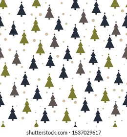 christmas tree seamless pattern. new year firs wrapping paper design, winter holiday decoration,christmas trees modern background