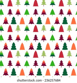 Christmas tree seamless pattern. New year background. Happy xmas.