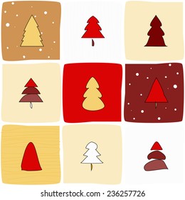 Christmas tree seamless pattern. New year background. Happy xmas.