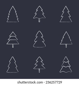 Christmas tree seamless pattern. New year background. Happy xmas.