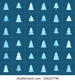 Christmas tree seamless pattern. New year background. Happy xmas.