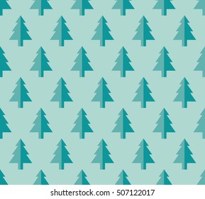 Christmas tree Seamless pattern for new year greeting card/wallpaper background. Vector Illustration. fir tree symbol.