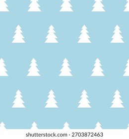 Modelo inconsútil del árbol de navidad en fondo azul del color.