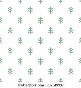 Weihnachtsbaum nahtloses Muster auf weißem Hintergrund. Urlaub. Vektorillustration.