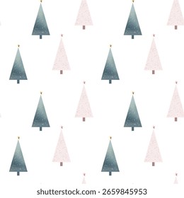 Árbol de Navidad sin patrón. Colores pastel. Árboles de Festiva. Fondo de Navidades delicadas