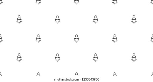 Christmas tree seamless pattern vector Santa Claus wood forest mountain scarf isolated cartoon illustration tile background repeat wallpaper
