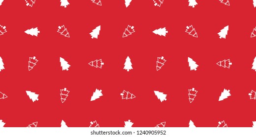 Christmas tree seamless pattern vector Santa Claus snow mountain forest wood scarf isolated cartoon illustration tile background repeat wallpaper red