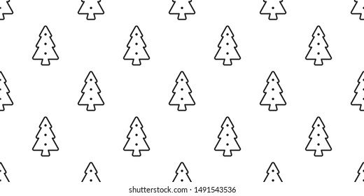 christmas tree seamless pattern vector Santa Claus wood forest biscuit cracker scarf isolated cartoon repeat wallpaper tile background illustration design