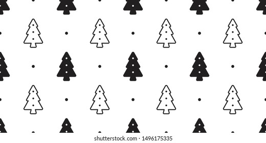 christmas tree seamless pattern vector Santa Claus wood forest biscuit cracker polka dot scarf isolated cartoon repeat wallpaper tile background illustration design