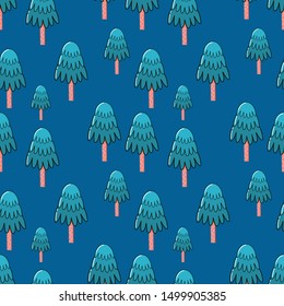 Christmas tree seamless pattern, vector illustration 