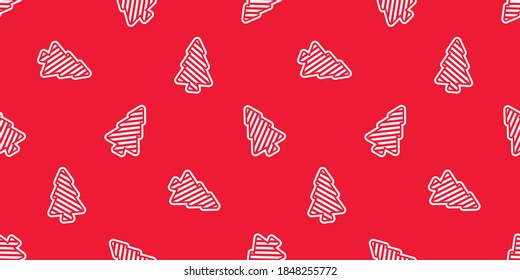 christmas tree seamless pattern vector Santa Claus wood forest scarf isolated cartoon tile wallpaper repeat background illustration red design