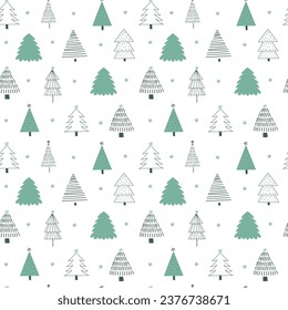 Christmas tree seamless pattern. Vector illustration