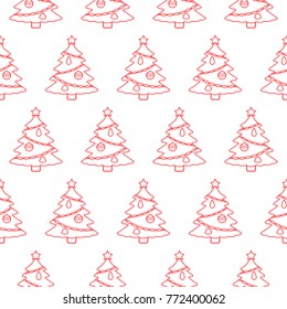 Christmas tree. Seamless pattern. Vector background.