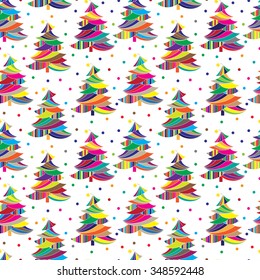Christmas tree seamless pattern. Winter background. Christmas and  New Year background.
