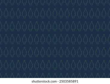Christmas tree seamless patterns on a nay blue background. For cards, frames, posters, book covers, textiles, wallpaper, wrapping and fabric. 