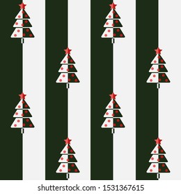 Christmas tree. Seamless vector illustration with abstract Christmas trees in two colors