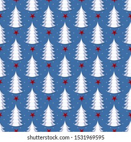 Christmas tree. Seamless christmas vector illustration background