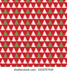 Christmas Tree  Seamless Vector Pattern Design