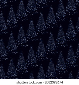 christmas tree seamless vector pattern, abstract winter print