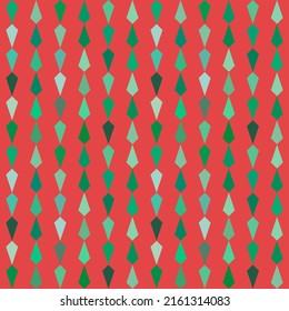 Christmas tree seamless vector pattern design. Seamless Pattern with Evergreen Trees Isolated on red Background. wrapping paper, tablecloth, skirt, shirt or textile.
