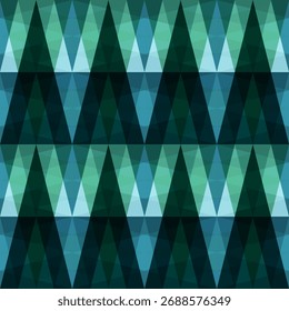 Árvore de Natal padrão de vetor sem emenda. Ano Novo Árvores Geométricas e Estrelas Conceito para papel de embrulho, cartão de saudação, cartaz, capa, cabeçalho, cartão, decoração.