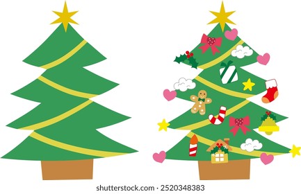 Christmas Tree Set 1.
A set of fir trees with and without decorations.