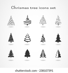 Christmas Tree Icons Set Sign Kit Stock Vector (Royalty Free) 1162219606