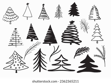 Christmas tree set, Christmas tree set, Christmas tree, art, artistic, background, banner, bright, canvas, christmas, cold, cool, creative, december, decor, decoration, element, februa