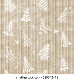 Christmas Tree Set Background. Trendy Design Template. Seamless background.  Vector illustration.