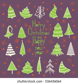 Christmas tree set in color
