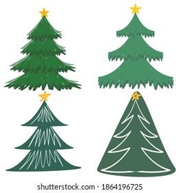 Estilo de dibujo manual del árbol de Navidad