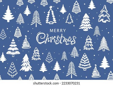 Christmas tree set, Hand drawn illustrations.