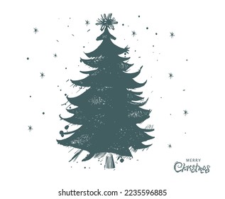 Christmas tree set, Hand drawn illustrations.
