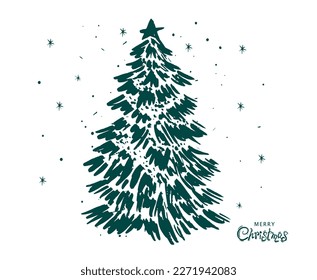 Christmas tree set, Hand drawn illustrations.	
