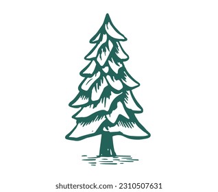 Christmas tree set, Hand drawn illustrations.	