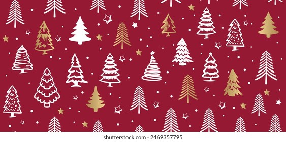 Christmas tree set, Hand drawn illustrations.	