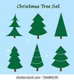 Christmas tree set isolated