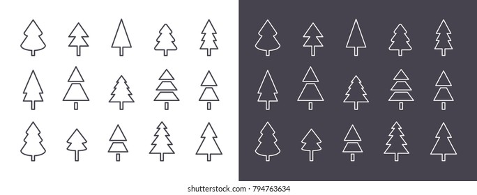 Christmas Tree Set. Lines