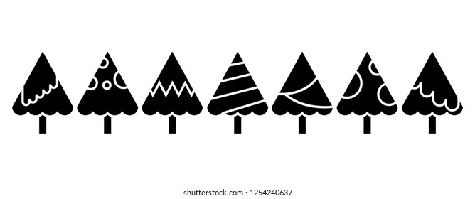 Christmas tree set on white