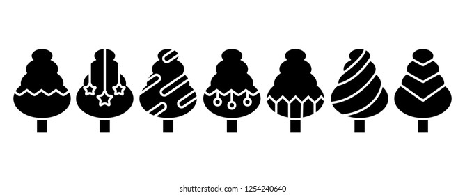 Christmas tree set on white
