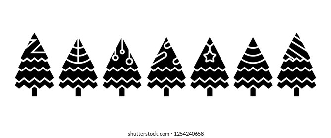 Christmas tree set on white