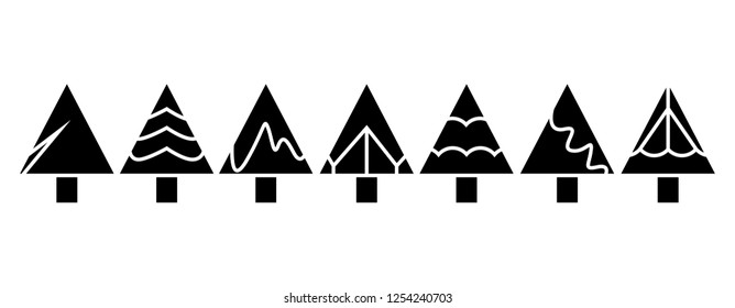 Christmas tree set on white