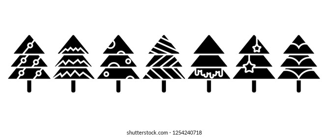 Christmas tree set on white