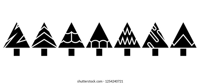 Christmas tree set on white