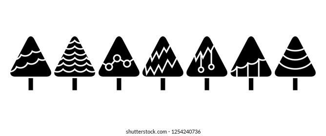 Christmas tree set on white