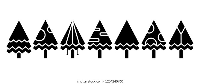 Christmas tree set on white