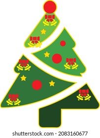 Árbol de Navidad, conjunto de árboles de Navidad, moderno y colorido icono plano Aislado en fondo blanco