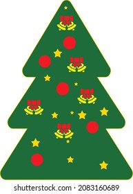 Christmas Tree, Set of Christmas trees, modern colorful flat Icon Isolated on white background