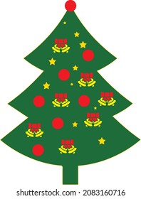 Christmas Tree, Set of Christmas trees, modern colorful flat Icon Isolated on white background