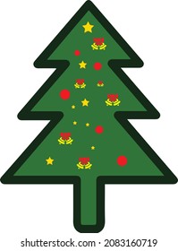 Árbol de Navidad, conjunto de árboles de Navidad, moderno y colorido icono plano Aislado en fondo blanco